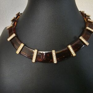 Elegant Gold and Brown Women's Necklace